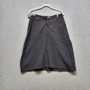 VINTAGE Lauren Ralph Lauren Women Skirt 10‎ Black Wool Pencil Career Modest